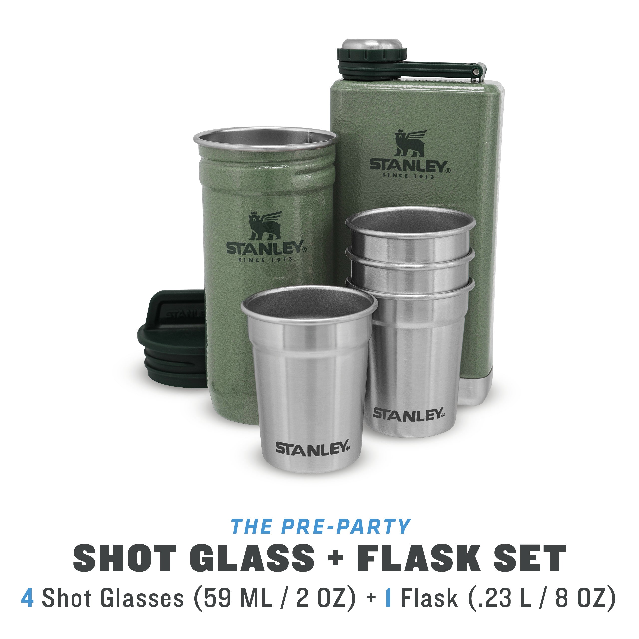 Adventure Pre-Party Shot Glass + Flask Set