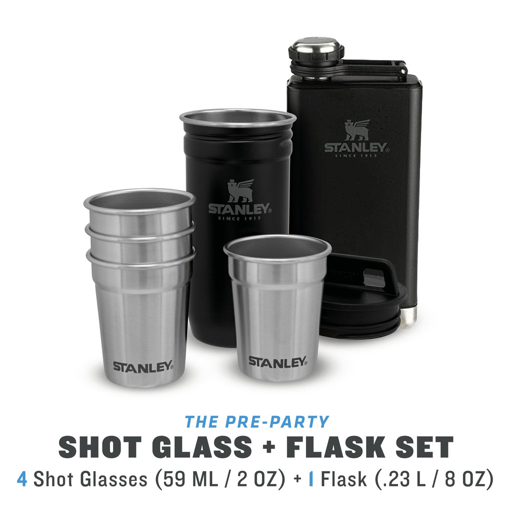 Adventure Pre-Party Shot Glass + Flask Set